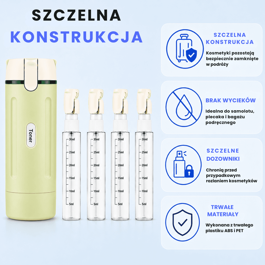 Szczelna konstrukcja która chroni kosmetyki