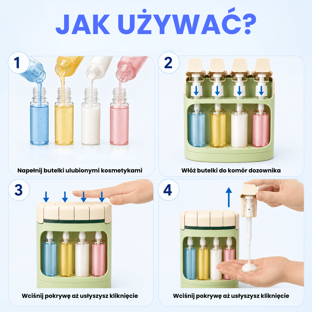 Korzystaj wygodnie bez rozlewania kosmetyków