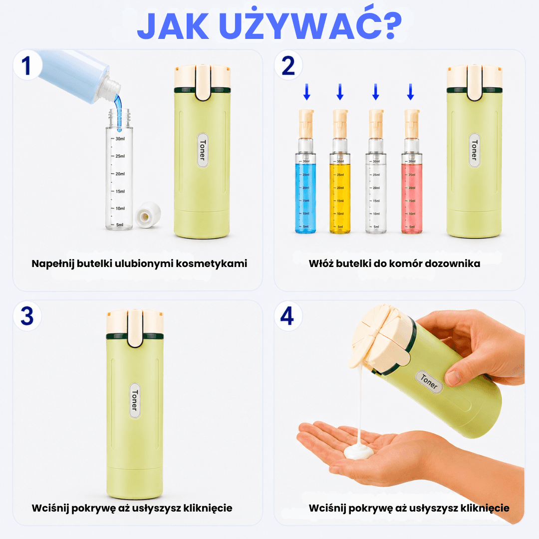 Korzystaj wygodnie bez rozlewania kosmetyków